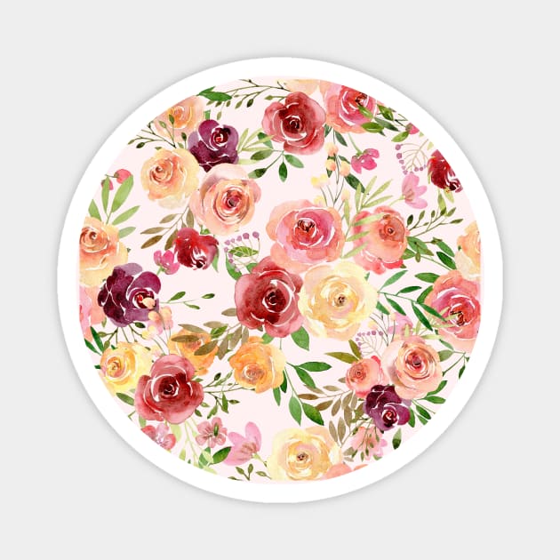 Pretty Peach Peony Floral Magnet by epiclovedesigns